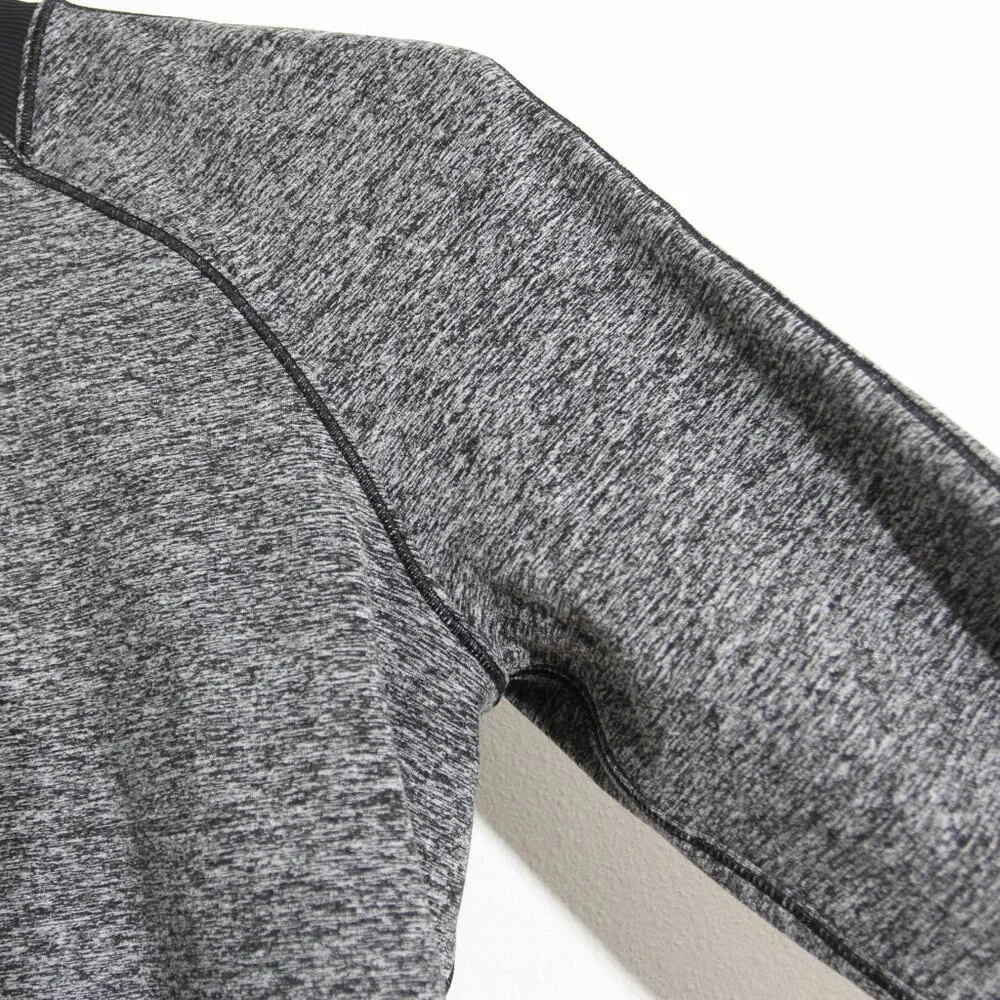 Lululemon Always Alert 1/2 Zip Pullover Heathered Black Gray Rulu Fleece Size 6